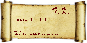 Tancsa Kirill névjegykártya